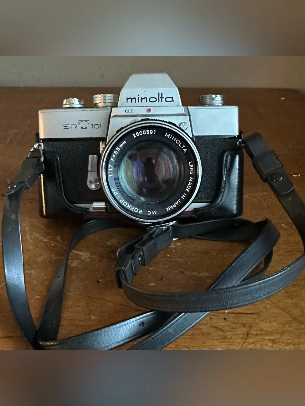 Minolta SR-T 101 35mm SLR Camera - Silver and Black